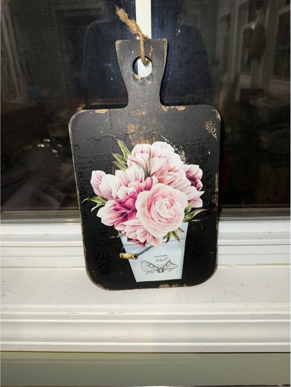 Vintage inspired Floral Wooden Decorative Cutting Board, cottagecore, country